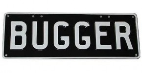 Bugger Number Plate